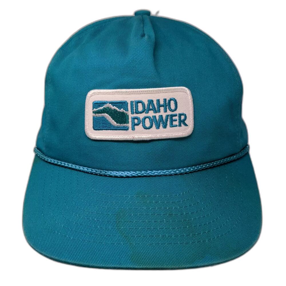 Mohr's 5 Panel Blue White Hat Snapback OS Idaho Power Patch Embroidered Rope